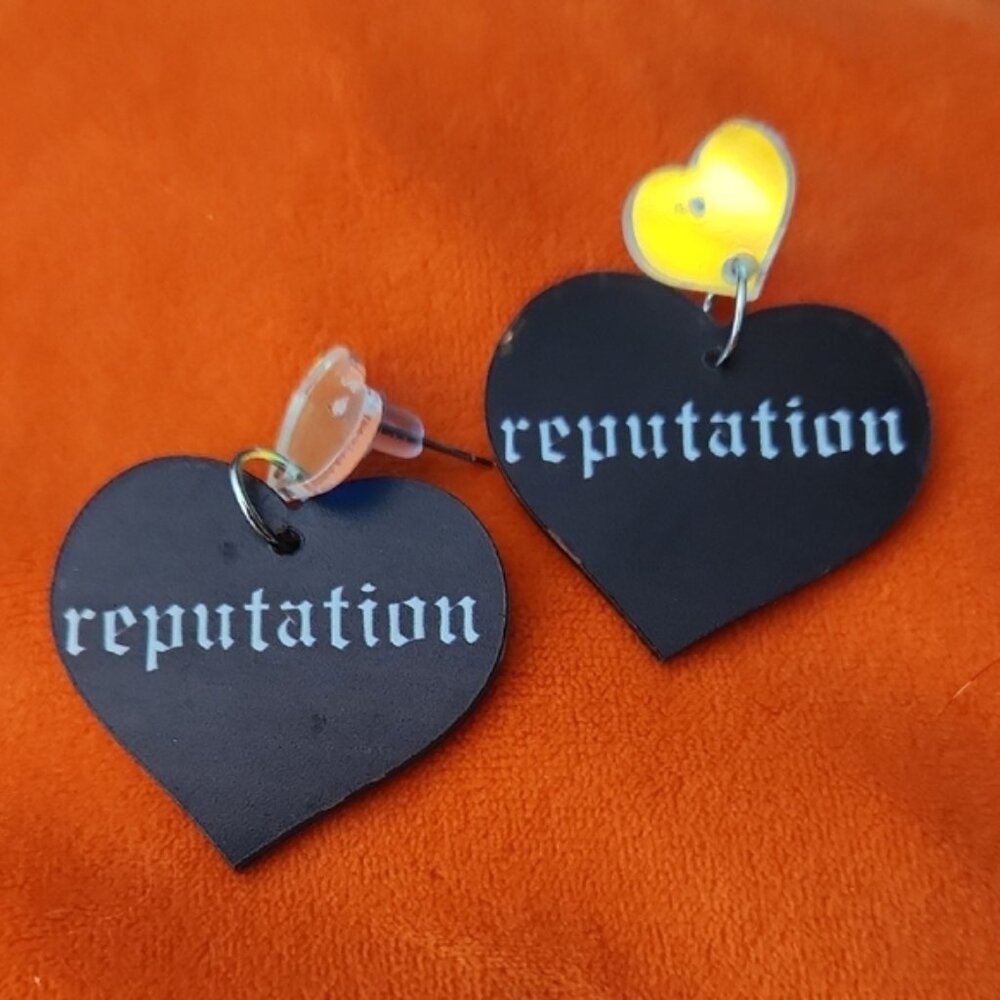 Earrings are Inspired by Taylor Swift's Reputation Era and Black Acrylic